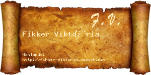 Fikker Viktória névjegykártya